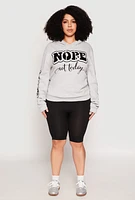 Womens Plus Size Nope Not Today Pullover Hoodie, Grey, Size 2X