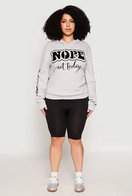 Womens Plus Nope Not Today Pullover Hoodie,