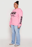 Womens Plus Size Nope Not Today Pullover Hoodie, Pink, Size 3X