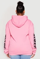 Womens Plus Size Nope Not Today Pullover Hoodie, Pink, Size 3X