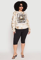 Womens Plus Limited Edition Velvet Burnout Sweatshirt, Beige,