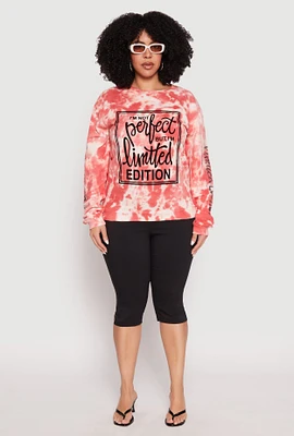 Womens Plus Size Limited Edition Velvet Burnout Sweatshirt, Red, Size 1X