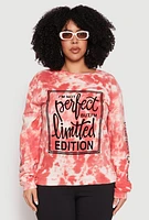 Womens Plus Size Limited Edition Velvet Burnout Sweatshirt, Red, Size 1X