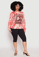 Womens Plus Size Limited Edition Velvet Burnout Sweatshirt, Red, Size 1X