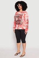 Womens Plus Size Limited Edition Velvet Burnout Sweatshirt, Red, Size 1X