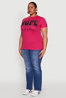 Womens Plus Size Nope Not Today Graphic Tee, Pink, Size 3X