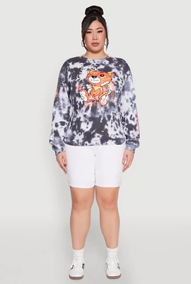 Womens Plus Size Bear Graphic Sweatshirt, Black, Size 1X