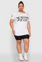 Womens Plus Size The Promises Of God Graphic Tee, White, Size 2X