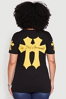Womens Plus Size Keep Fashion Hard Graphic T Shirt, Black, Size 2X