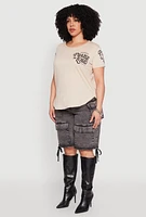 Womens Plus Size Praise The Lord Graphic T Shirt, Beige, Size 2X