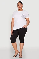 Womens Plus Size Good Vibes Club Graphic Tee, White, Size 1X