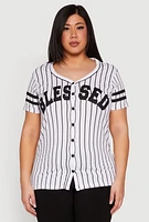 Womens Plus Size Blessed 1 Graphic Baseball Shirt, Multi, Size 3X