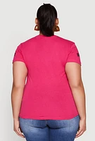 Womens Plus Brooklyn Graphic Tee, Pink,