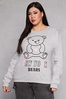 Womens Plus Size New York Bears Sweatshirt, Grey, Size 2X