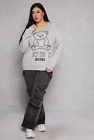 Womens Plus Size New York Bears Sweatshirt, Grey, Size 2X