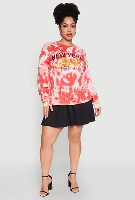 Womens Plus Size Mineral Wash New York Bears Graphic Sweatshirt, Multi, Size 2X