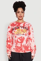 Womens Plus Size Mineral Wash New York Bears Graphic Sweatshirt, Multi, Size 2X