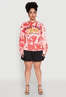 Womens Plus Size Mineral Wash New York Bears Graphic Sweatshirt, Multi, Size 2X