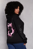 Womens Plus Size Limited Edition Bear Graphic Hoodie, Black, Size 1X