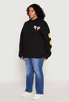 Womens Plus Size Positive Good Vibes Always Smile Hoodie, Black, Size 2X