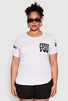 Womens Plus Size Jesus Loves You T Shirt, White, Size 2X