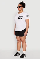 Womens Plus Size Jesus Loves You T Shirt, White, Size 2X