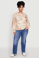 Womens Plus Size Mineral Wash Find Your Way Sweatshirt, Beige, Size 2X