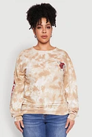 Womens Plus Size Mineral Wash Find Your Way Sweatshirt, Beige, Size 2X