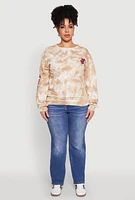 Womens Plus Size Mineral Wash Find Your Way Sweatshirt, Beige, Size 2X