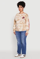 Womens Plus Size Mineral Wash Find Your Way Sweatshirt, Beige, Size 2X