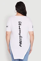 Womens Plus Size Beautiful Graphic Tee, White, Size 2X