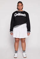 Womens Plus Chenille California Varsity Sweatshirt, 1X