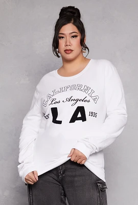 Womens Plus Size California Graphic Pullover Sweatshirt, White, Size 1X