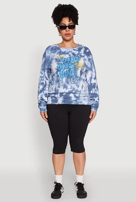 Womens Plus Mineral Wash Only One You Graphic Sweatshirt,