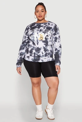 Womens Plus Size Mineral Wash New York Graphic Sweatshirt, Multi, Size 2X