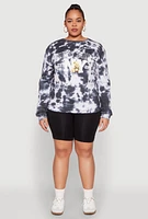 Womens Plus Size Mineral Wash New York Graphic Sweatshirt, Multi, Size 2X