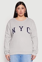 Womens Plus NYC Crew Neck Sweatshirt,