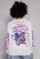 Womens Plus Size Blessed Bear Graphic Pullover Hoodie, Grey, Size 1X