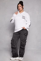 Womens Plus Size Endless Blessings Graphic Pullover Hoodie, White, Size 2X