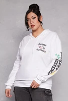 Womens Plus Size Endless Blessings Graphic Pullover Hoodie, White, Size 1X