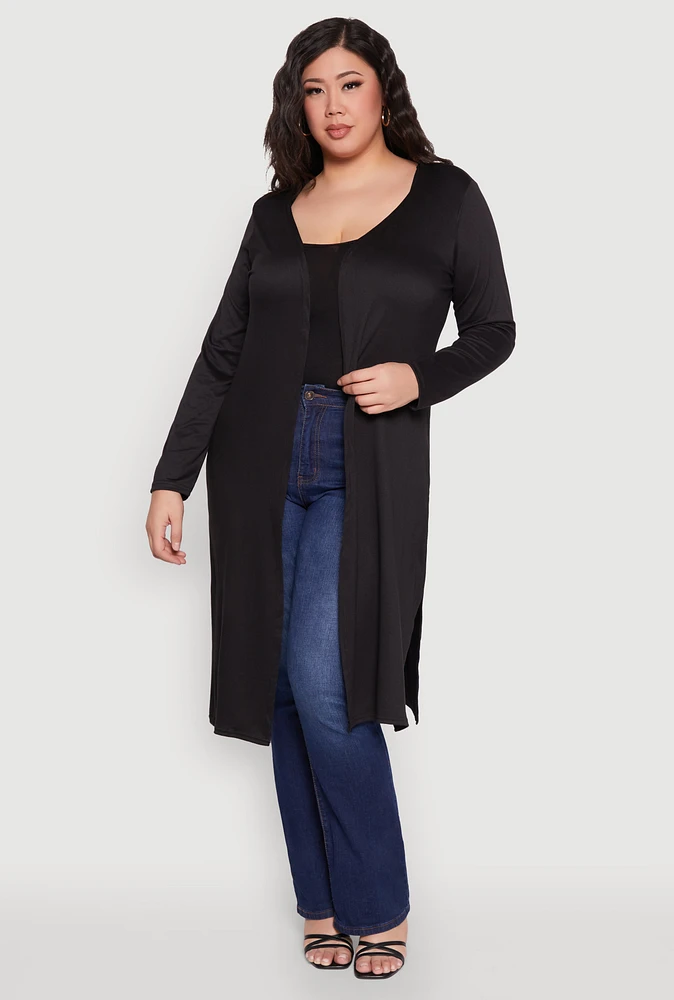 Womens Plus Side Slit Duster,