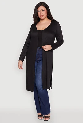 Womens Plus Side Slit Duster,
