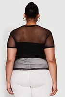 Womens Plus Size New York Brooklyn Graphic Top, Black, Size 1X