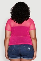 Womens Plus Size New York Brooklyn Graphic Top, Pink, Size 4X