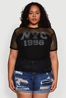 Womens Plus NYC 1998 Fishnet Top,