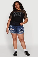 Womens Plus NYC 1998 Fishnet Top,