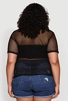 Womens Plus NYC 1998 Fishnet Top,