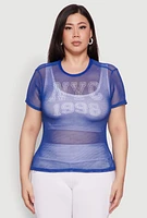 Womens Plus NYC 1998 Fishnet Top,