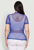 Womens Plus NYC 1998 Fishnet Top,