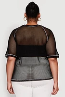 Womens Plus Personally I Dont Care Fishnet Top,